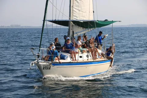 The Viva 36 sailing with guests aboard